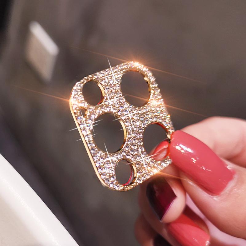 

Shiny Bling Diamond Camera Lens Protector For iPhone 15 13 12 Mini 11 14 Pro Max Rhinestone Glitter Metal Screen Protect Film For Iphone 11 золотой
