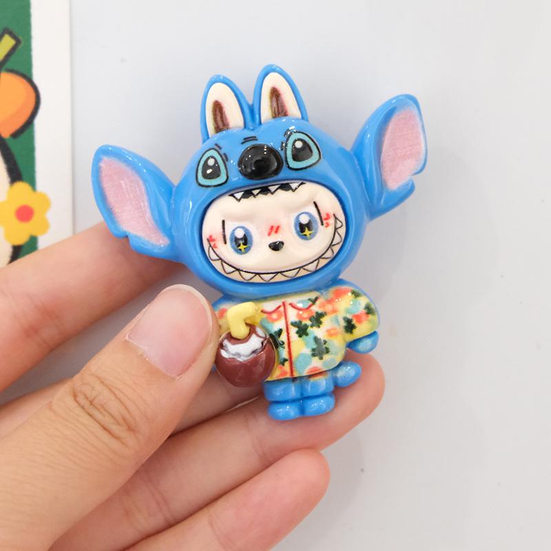 Cute Monsters Refrigerator Magnets Lafufu Trendy Doll Figurine Model Po Clip Home Decorations Magnetic Decor Birthday Gifts