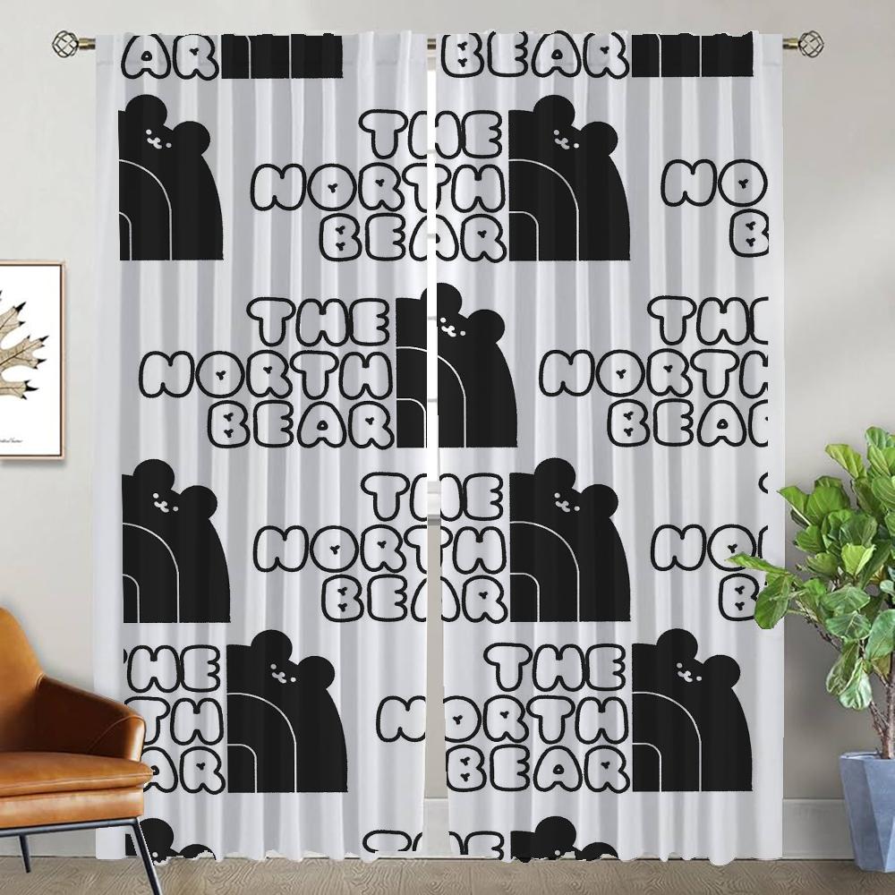 Cartoon Children Curtains for Living Room Curtain for Room 2 Panel Home Interior Curtains Halloween Decoration Shades Partition