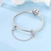 Safety Chain Clasp Clip Charm Silve Heart Bow Sunflower Safety Chain Suitable For Authentic Bracelet Style Bangle Jewelry Creation Present Choice