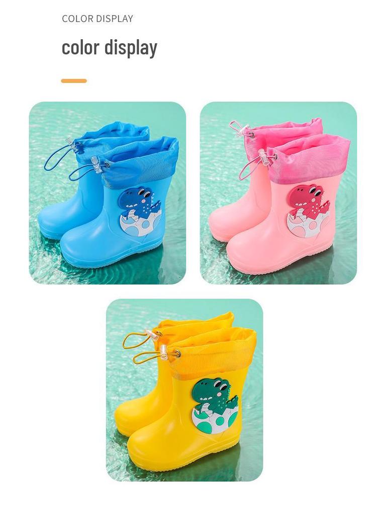 Cartoon Waterproof Unisex Toddler Rain Boots - Short Rubber Boots for Kids