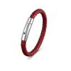 European and American Leather Bracelet Stainless Steel Snap Button Men's Woven Leather Bracelet