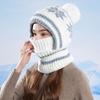 Winter Velvet Ear Protection Cap Women's Mask Scarf One-Piece Cap Warm Windproof Coldproof Knitted Wool Cap