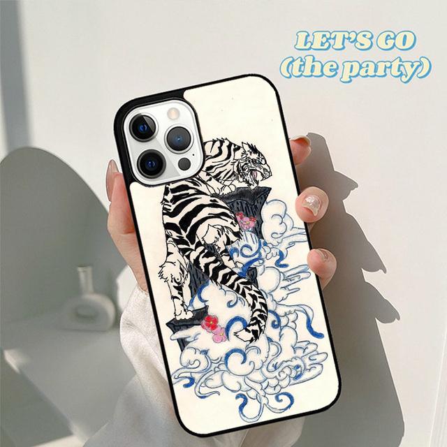 Autumu Japanese ukiyo e Art Panther Tiger Phone Case Cover for iPhone 16 15 12 mini 11 13 14 Pro Max SE2020 6 7 8 Plus Coque