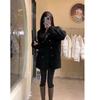 Korean-Style Women's Lambswool Fur Coat - Thick Double-Breasted Round Neck for Autumn/Winter 2025