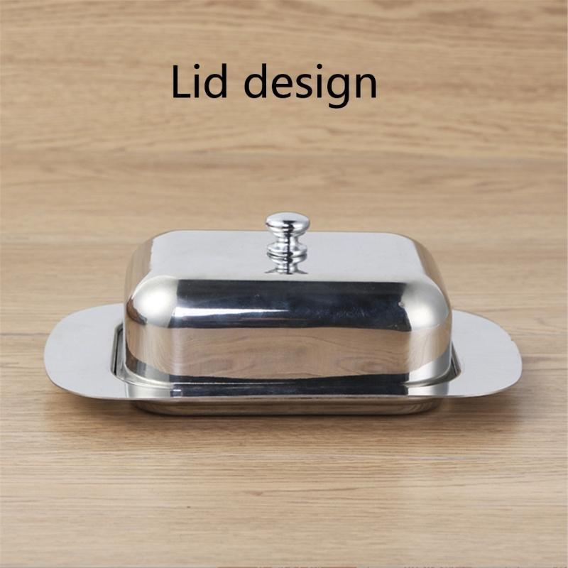 Multipurpose Stainless Steel Cheese And Butter Storage Container Square Design Kitchenwares For Freshness Snacks Baking