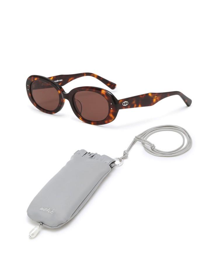 Attebanesabeuluno Brown Leopard Double A Sunglasses & Pouch Set Aagl5E101W2