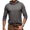 Spring Autumn Loose Casual Solid Color Hooded Tee Male Long Sleeve Pullover Cotton Top Men All-match Tee