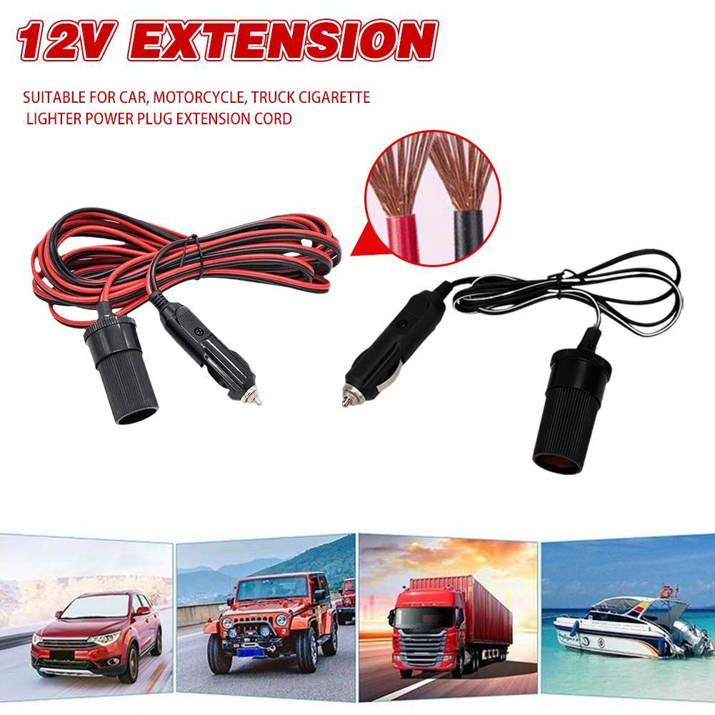

5M/2M Car Cigar Lighter Plug 12V Extension Cable Adapter Indicator Charger Light Extension With Socket Line Car Supplies Le F6D5