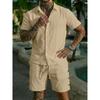 Men Casual Summer Short Sleeve Shirt And Shorts Beach Vacation Set