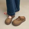 Thick-sole toe slippers 2025 summer new fashion belt buckle British style lazy comfortable slippers casual mules women's shoes