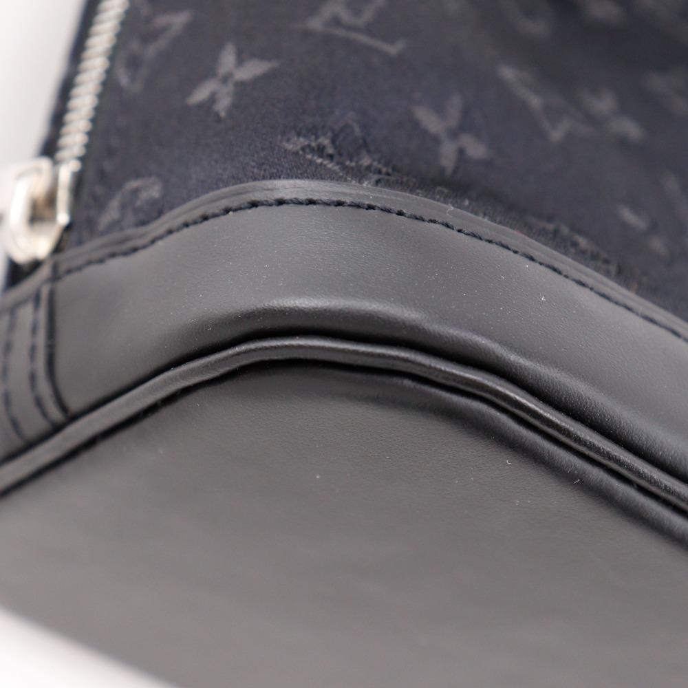 Louis Vuitton Little Alma Handbag M92146 Black Monogram Satin Women Used
