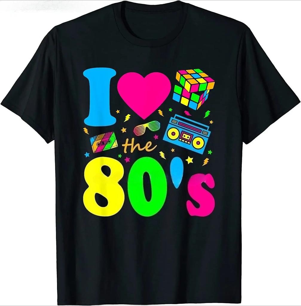 I Love 80sstyle Womens Tshirts Fun Party Retro Birthday Tshirts The Best Gift Tops and Tshirts and Pure Casual StyleY2K