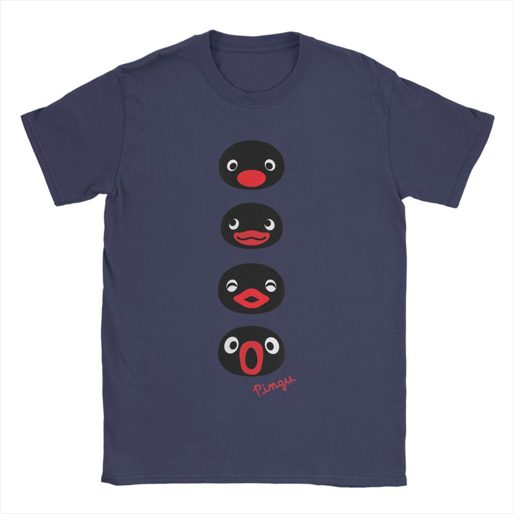 Amazing Pingu Faces of Pingu T-Shirt for Men O Neck Pure Cotton T Shirt Short Sleeve Tees Summer Tops