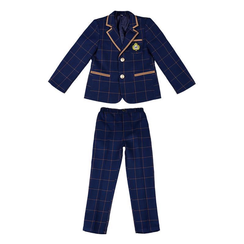 Plaid British Style Girls' Uniform Set for Kindergarten & Elementary School