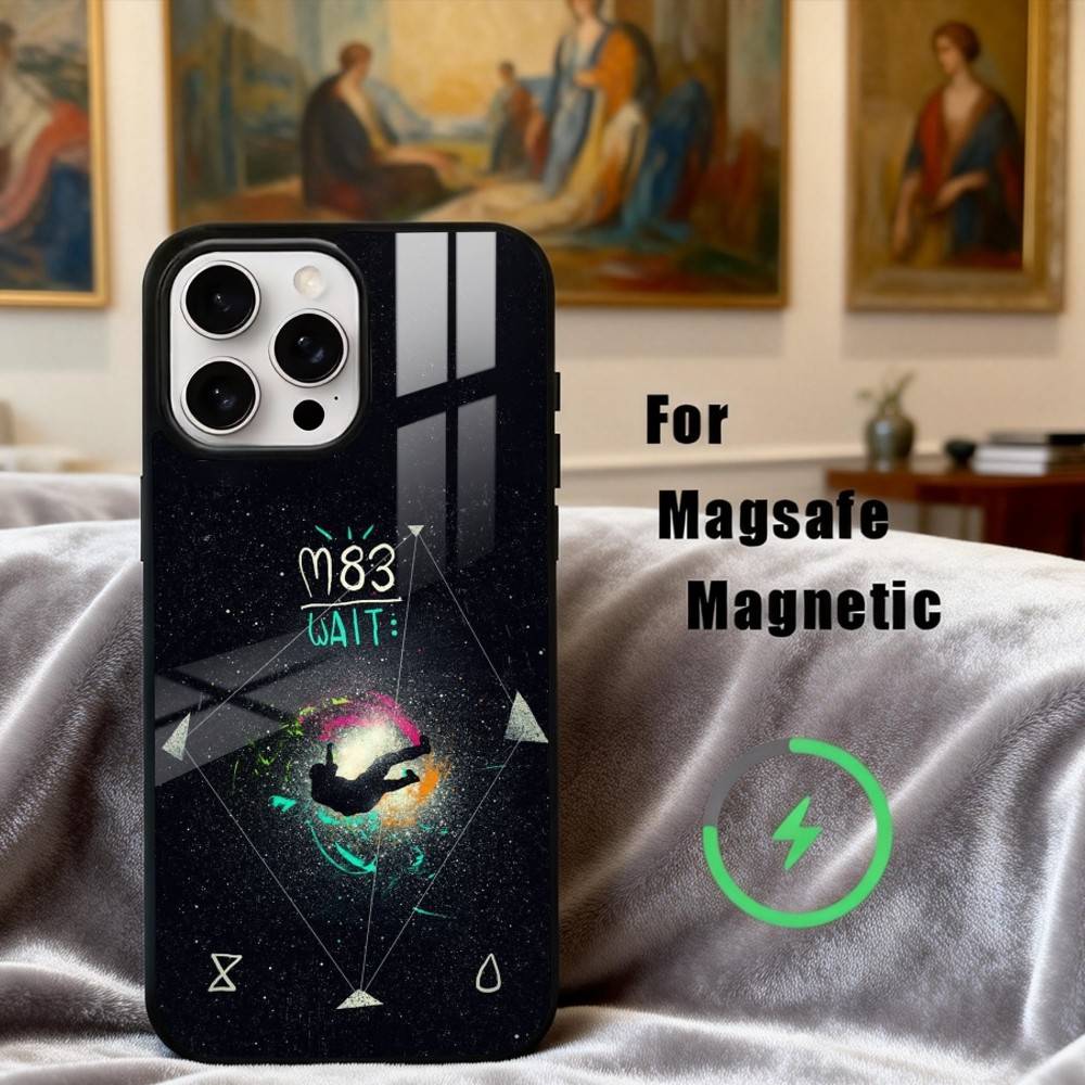 Electric Rock M-M83 Band Phone Case For iPhone17,16,15,14,13,12,11 Plus,For Magnetic Wireless Charge Cover