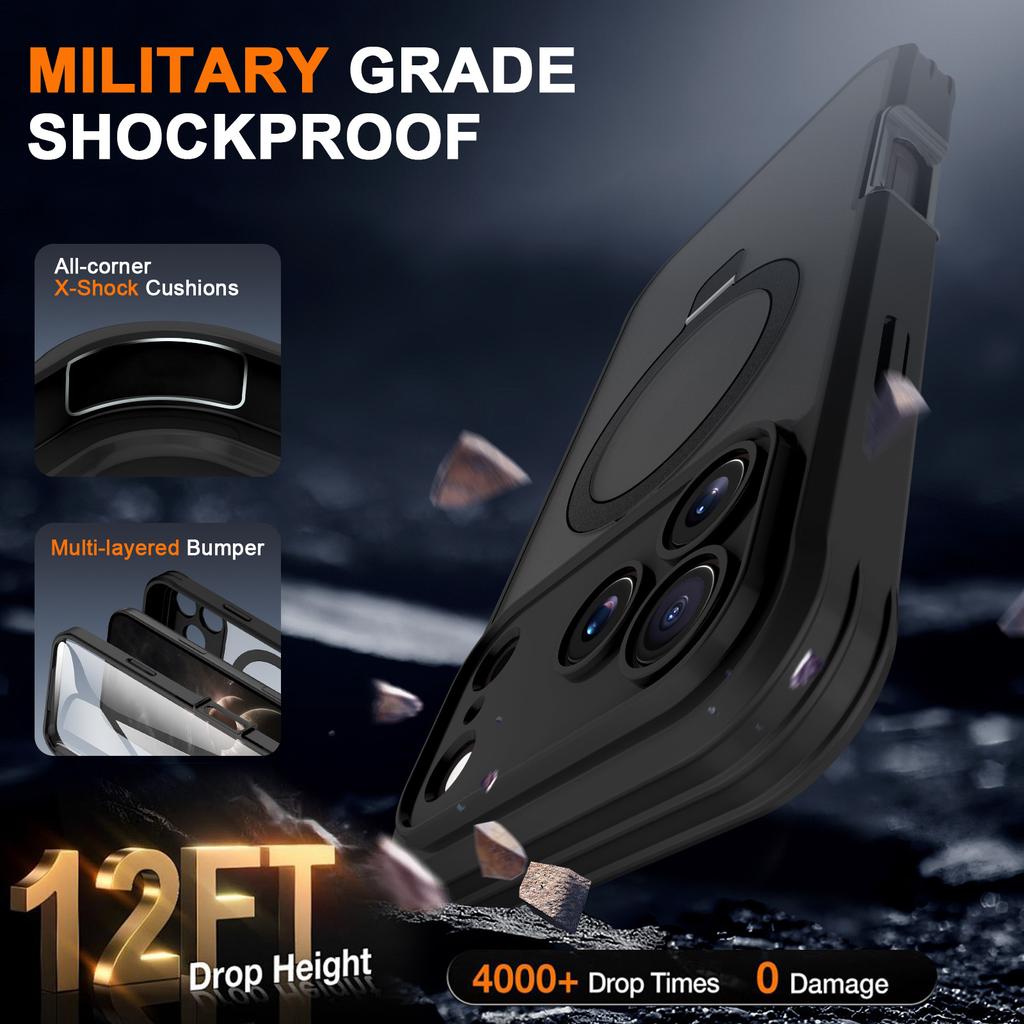 Applicable To iPhone17ProMax Skin-sensitive Magnetic Bracket Mobile Phone Case C1 Apple 16Pro Anti-drop Protective Case