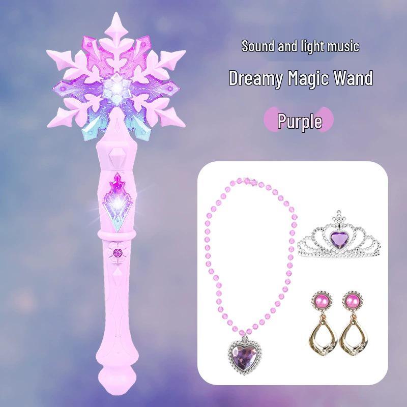 Princess Snow Fairy Sound & Light Wand - Luminous Magic Wand Toy for Girls