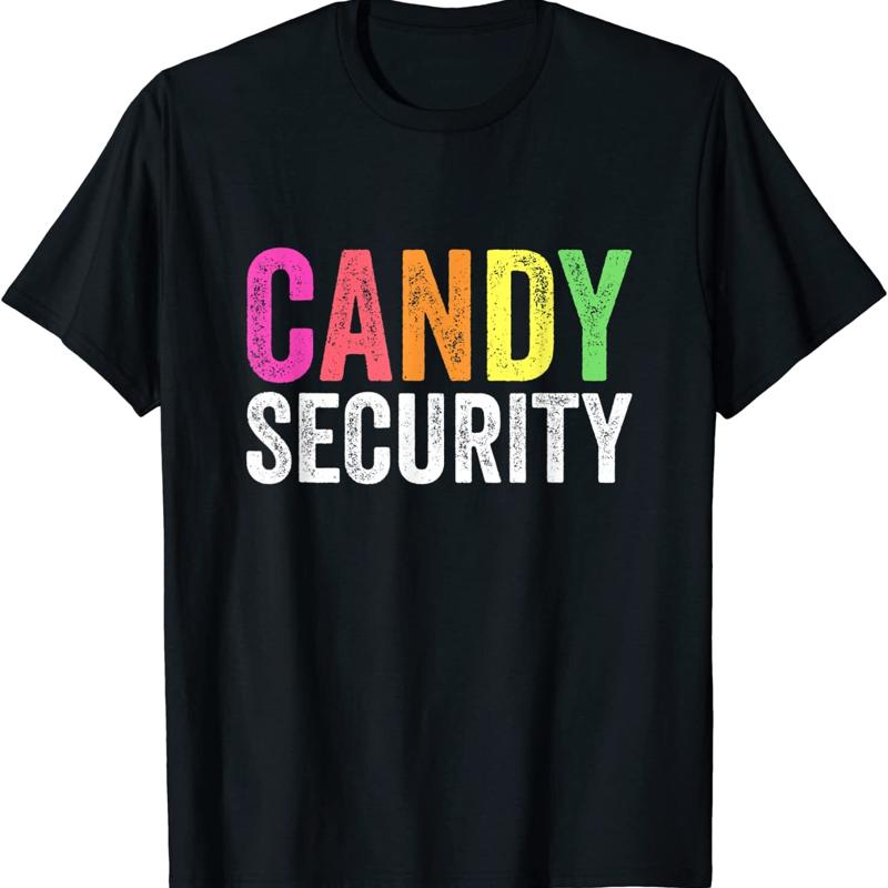 New Limited Funny Candy Security Halloween Costume T Shirt - Men s Summer Cotton Graphic Tee S