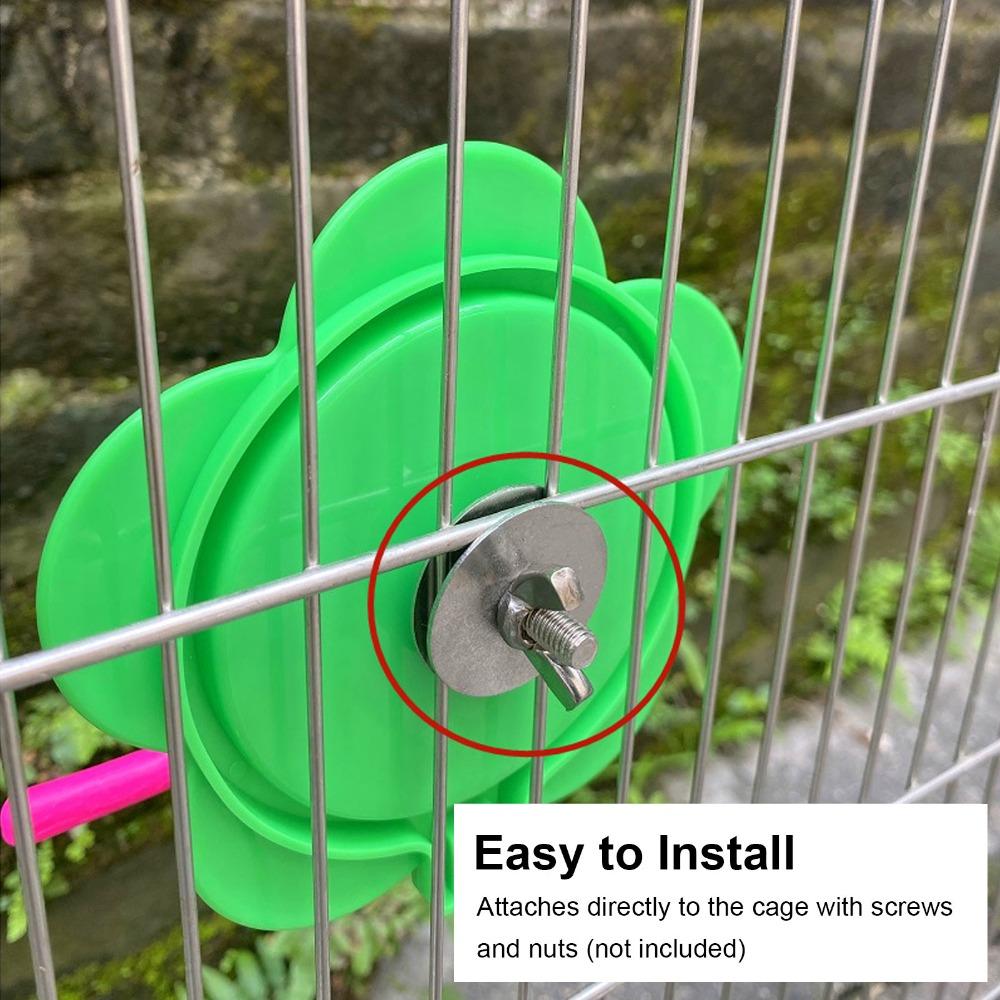 Plastic Material Parrot Mirror Stand Toy Flower Shape Bird Cage Mirror Toy  For Budgie