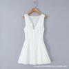 French retro sexy V-neck lace embroidered dress women's summer new waist and thin sleeveless vest short skirt
