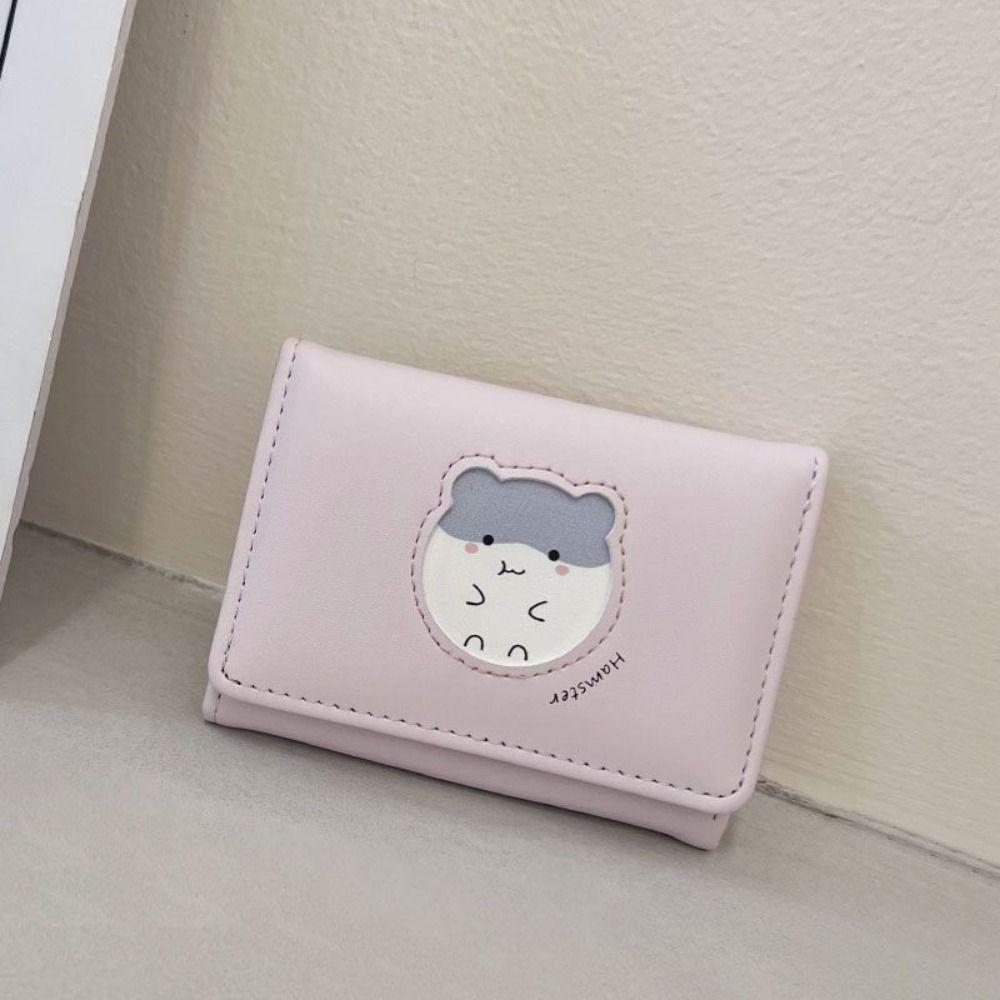 Cartoon Hamster Short Wallet Printing Card Holder Cute Folding Purse Travel
