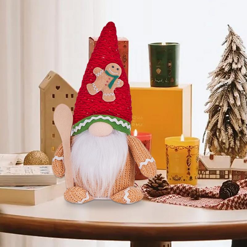 Gnome Doll Ornament Christmas Gnomes Doll Handmade Gnomes Plush Decorations Tomte Plush Doll Gingerbread Man For Home Workplace