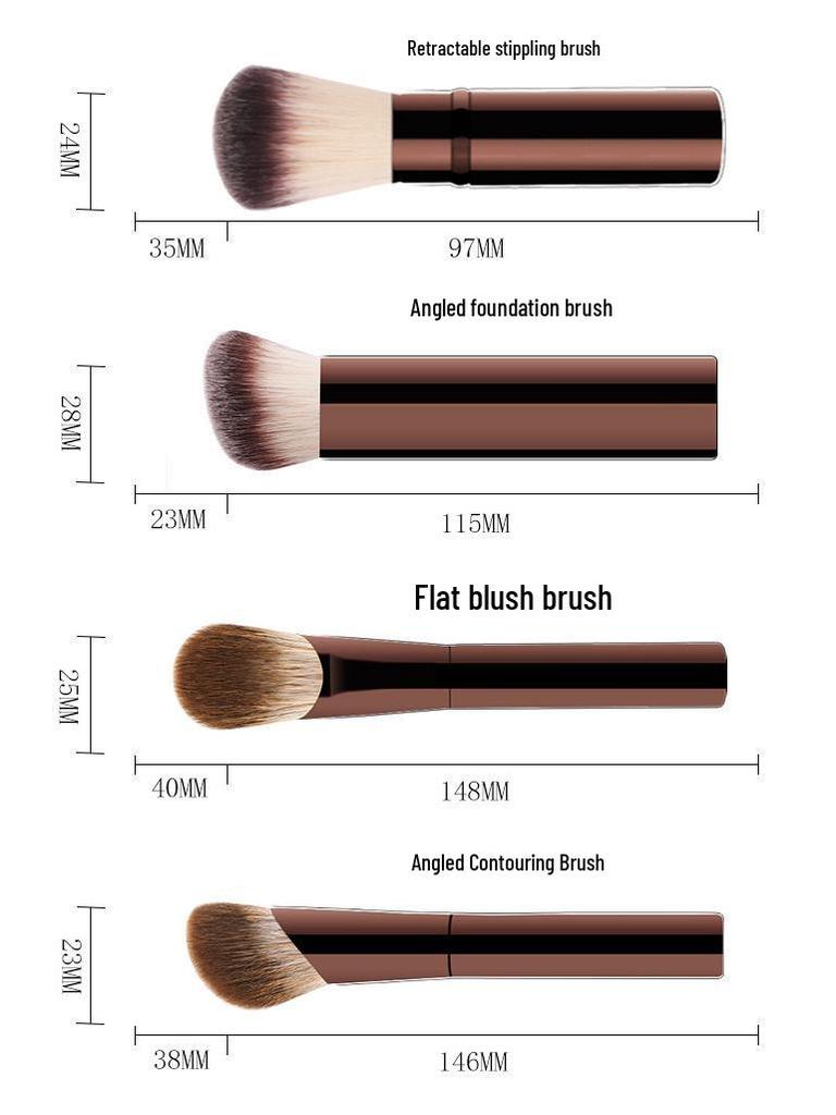 HG Complete Makeup Brush Set: Powder, Blush, Foundation, Eyeshadow, Concealer & Lip Brushes - Mo Yu Beauty Tools