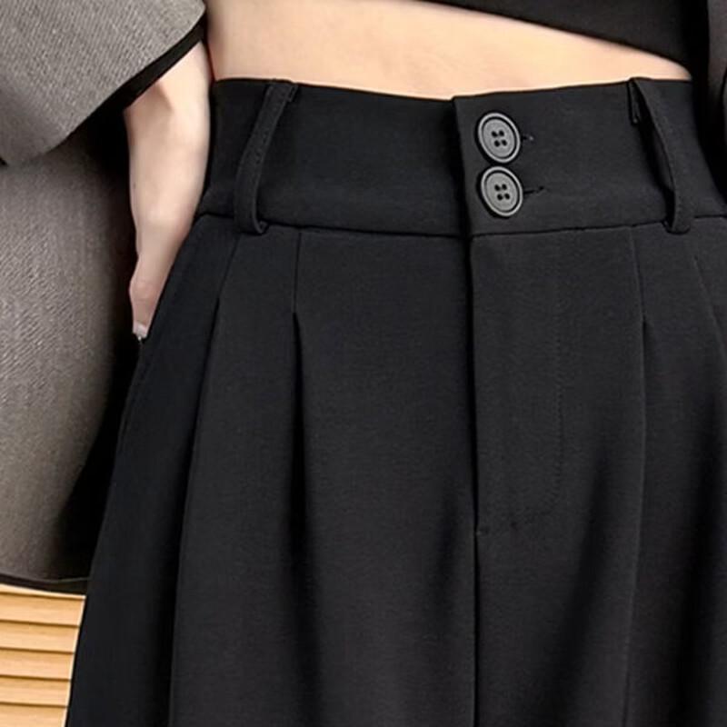 

Жіночі чорні приталені прямі штани XL