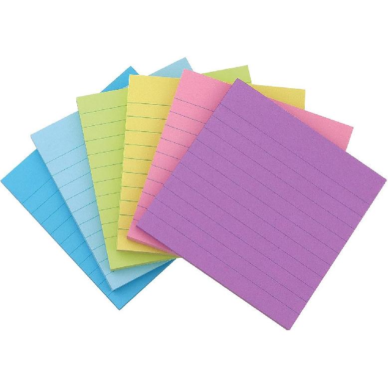 Early Buy Lined Sticky Notes with Lines 4x4 Self-Stick Notes 6 Candy Color 6 Pads, 60 Sheets/Pad