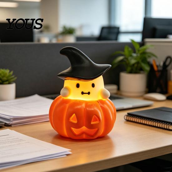 Party Decoration Light 1/3Pcs Halloween Pumpkin Ghost Night Light, Spooky LED Bedside Battery Operated Lamp, Mini Table for