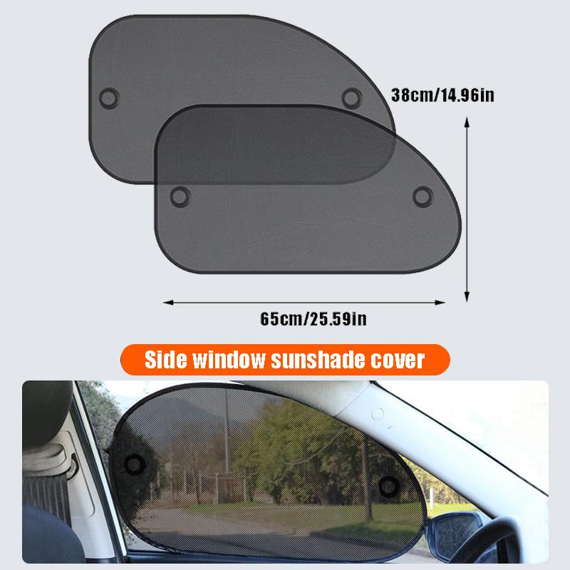 2Pcs Car Side Window Sun Shade Breathable Mesh UV Protection Sun Visor Shield with Suction Cups for Baby Kids Travel Comfort