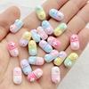 30 st Söta Mini Tecknade Färgstarka Piller Nageldekor Resin Designertillbehör DIY Hantverk För Naglar 3D Dekorationer Smycken