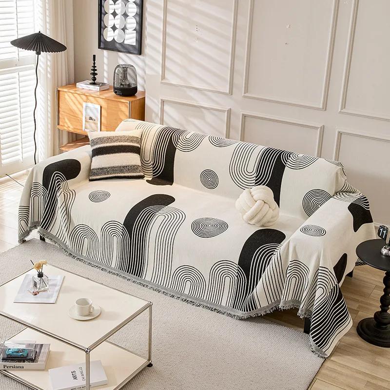 

Universal Sofa Cover Winter Plush One-Piece Sofa Protector Nordic Sle Machine Washable for Three-Seater Sofa Dustproof 180x130cm