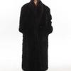 Women's Long Wool Coat with Faux Fox Fur