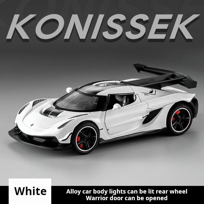 

1:32 Die-cast Metal simulation Konissek Alloy model car sound & light boys toy gift Off-road vehicle Collection model car білий