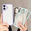 Clear Candy Color Bumper Case For iPhone 16 15 14 13 Mini 12 11 Pro Max XR XS X Plus Soft Bumper Shockproof Hard Back Cover