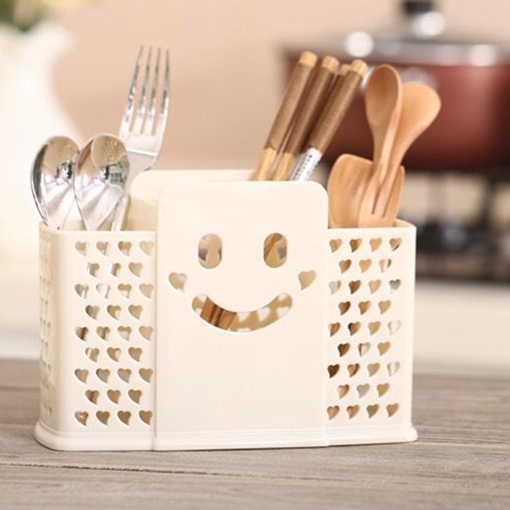 1/2/4PCS Kitchen Draining Rack Cage Cutlery Chopsticks Spoon Holder Storage Box Plastic
