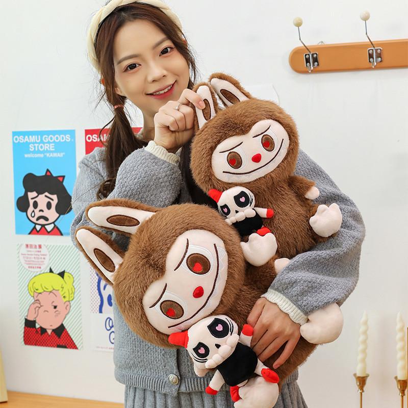 Adorable Couples Labubu Plush Toy Soft Cuddly Animal Doll In Multiple Sizes