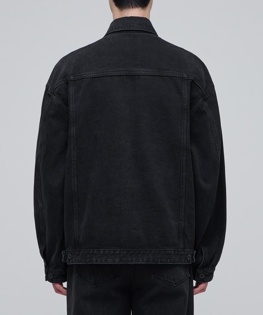 Musinsa Standard Oversized Denim Trucker Jacket [Washed Black]