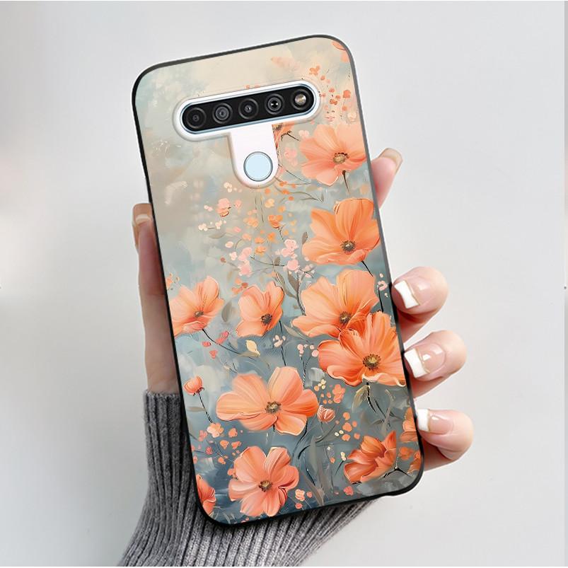 Printing Pattern Case For LG Q61 / LG K61 / LG Q70 Cover Fundas Soft Silicone Black Shell Cute Flower Cartoon Casing Coque Capa