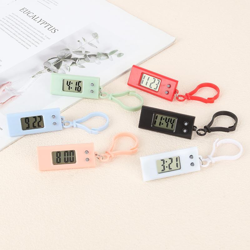 Electronic Keychain Clock Compact Mini Pocket Watch Portable Electronic Clock Digital Oval Hanging Watch For Students Daily