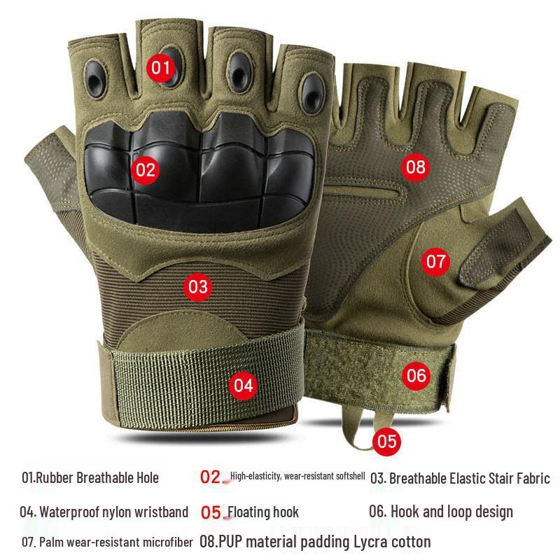 Tactical Full Finger Men's Gloves: Climbing, Motorcycle, and Outdoor Protective Wear-resistant Non-slip Training Gloves.