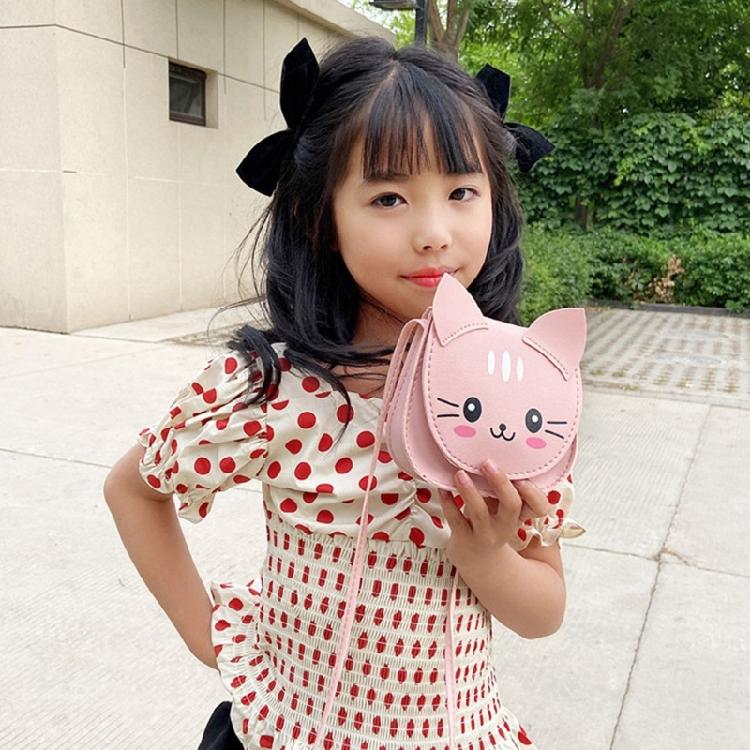 Unique Cats Pattern Shoulder Bag For Children Compact Size Adjustable Strap Crossbody Bags Girls Fashionable Mini Purse