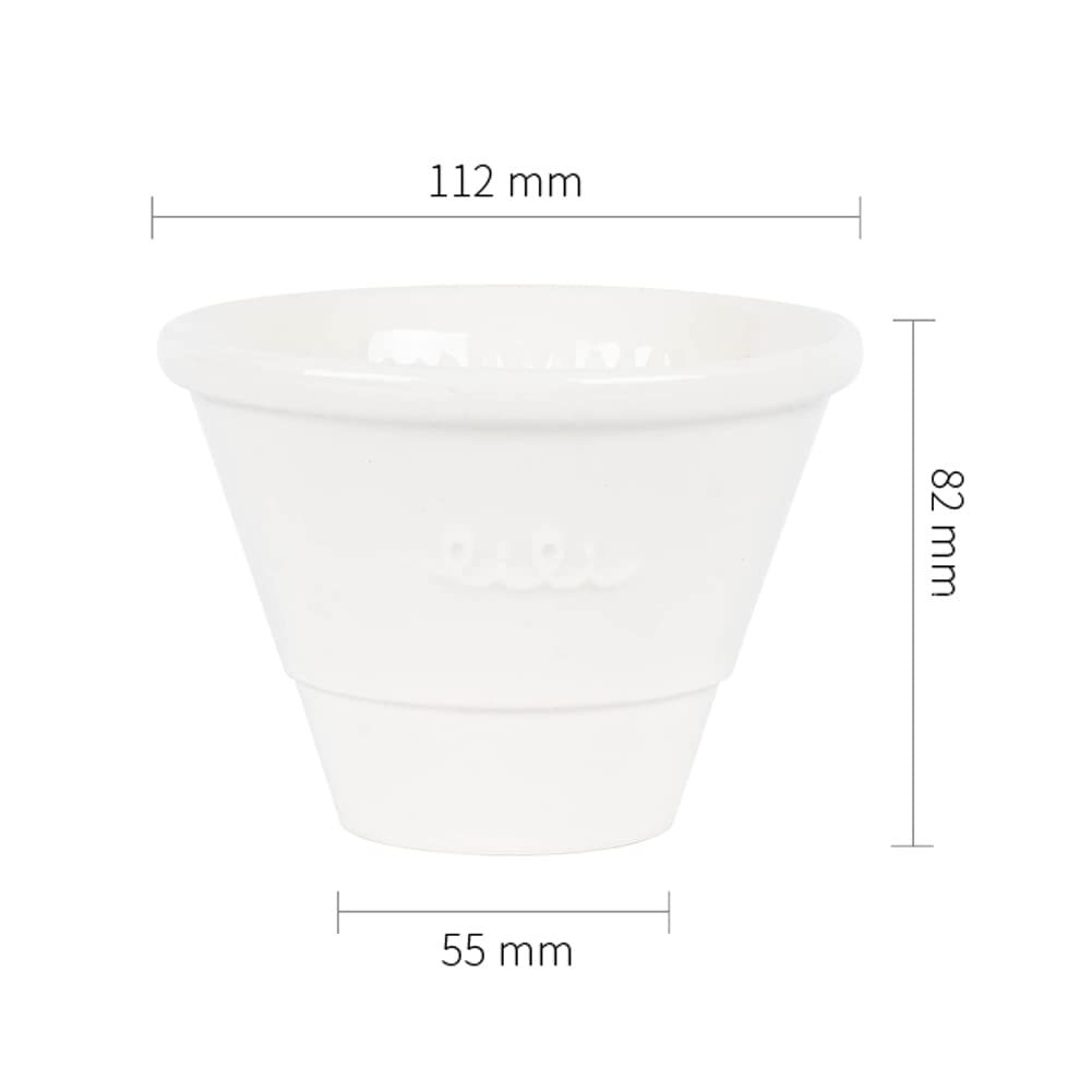 Lili Coffee Dripper, Ceramic Coffee Drip Tool, White, Heat-Resistant Ceramic Cup, 1-2 Cups, 112 X 55 X 82mm Approx. 285g
