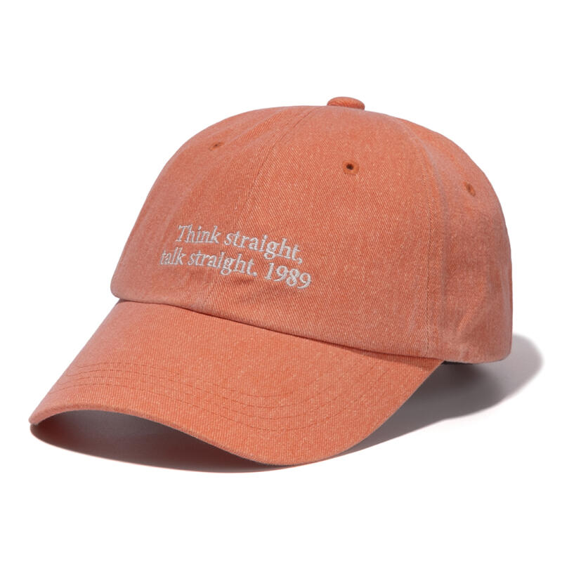Think Washed Curve Cap - Peach