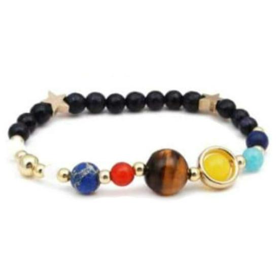 Nine Planets Blue Sandstone Adjustable Woven Bracelet - Personalized Jewelry