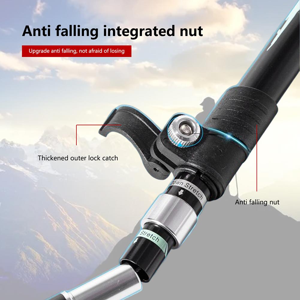 Collapsible Trekking Pole Walking Stick 5 Sections Ultra-light Telescopic Aluminum Alloy Outdoor Hiking Stick