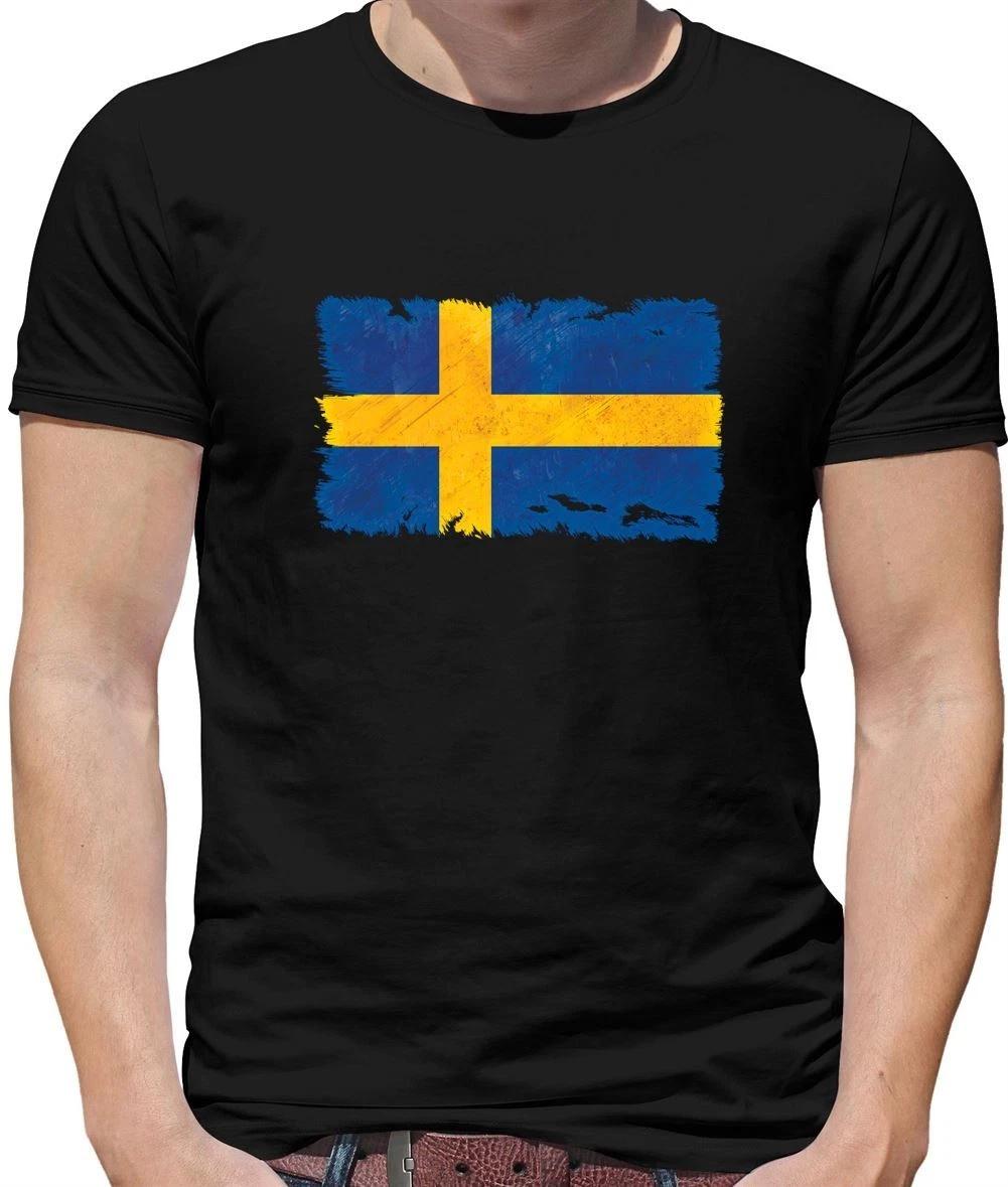 Sweden Grunge Style Flag - Mens T-Shirt - Swedish Country Travel Flags XS