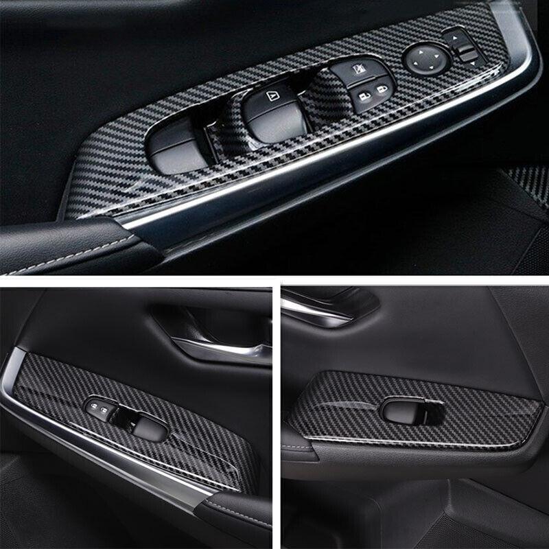 Interior Door Window Switch Panel Cover Carbon ABS Fits Nissan Altima 2019-2023